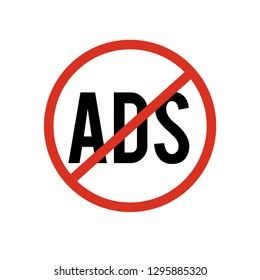 No ADS icon vector. No ADS symbol. Linear style sign for mobile concept and web design. No ADS symbol illustration. Pixel vector graphics - Vector.