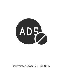 No ads icon web design in vector
