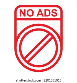 No ads for promotion icon. Ad blocker concept vector illustration