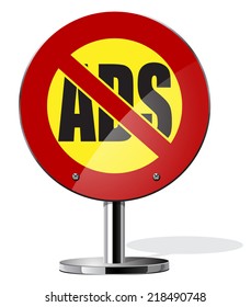 NO ADS Road Sign, Sign Of Lack Of Advertising