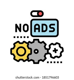 no ads setting color icon vector. no ads setting sign. isolated symbol illustration