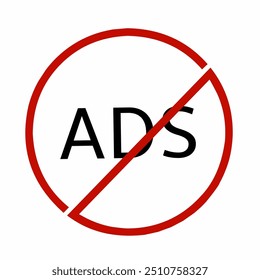 No ads sign icon vector illustration isolated on white