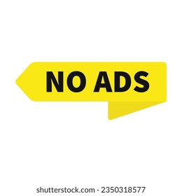 No Ads In Yellow Rectangle Ribbon Shape For Business Advertisement
