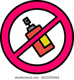 No Aerosol Line Filled Vector Icon Design