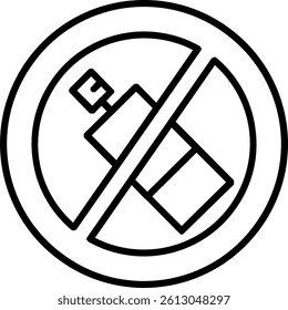 No Aerosol Line Vector Icon Design