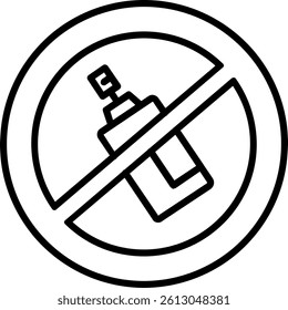No Aerosol Line Vector Icon Design