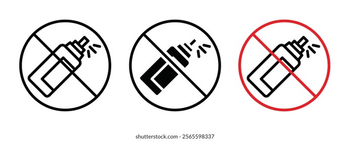 No aerosol spray sign vector in black and red colors