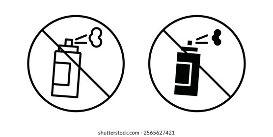 No aerosol spray sign vector in black and red colors