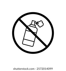 No aerosol spray sign vector in black colors