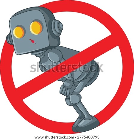 No Ai Allowed Vector Icon Symbol Stop Design
 Ai ban icon sifgnyfiyng human only creations allowed