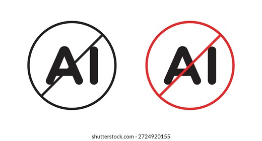 No hay icono de signo de ai plano y colección de trazo para ui ux trabajo.