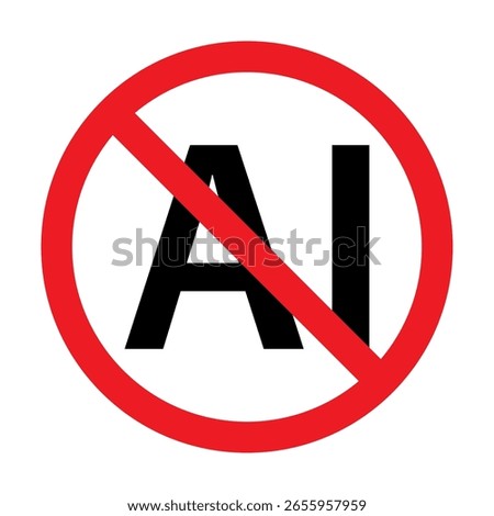 No AI sign icon vector for graphic design, logo, website, social media, mobile app, ui illustration