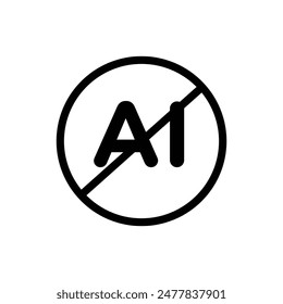 No AI Technology Icon Perfect for Privacy and Tech Themes