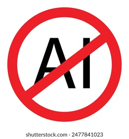 No AI Technology Symbol Icon Perfect for Privacy and Tech Awareness