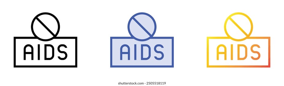 Symbol "Keine Hilfsmittel". Lineares, blaues Füllungs- und Farbverlauf-Design einzeln auf weißem Hintergrund