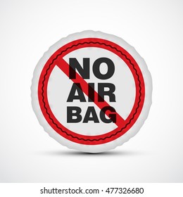 No airbag vector illustration. Isolated car safety cushion.