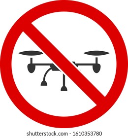 No airdrone vector icon. Flat No airdrone pictogram is isolated on a white background.