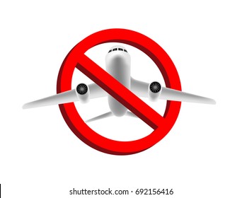no airplane flying  prohibition sign vector