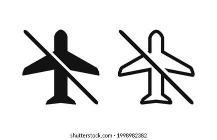 No airplane. No flying.icon. Illustration vector