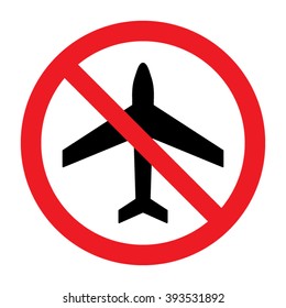No Airplane sign . Vector illustration