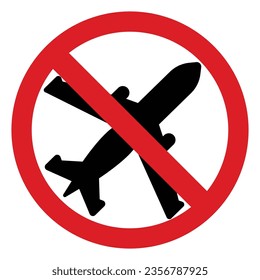  No Airplane Symbol Illustration vector