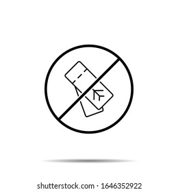 Keine Flugtickets Symbol. Einfache dünne Linie, Vektorillustration des Sommerverbots, Verbot, Verbot von Symbolen für i und ux, Website oder mobile Anwendungen