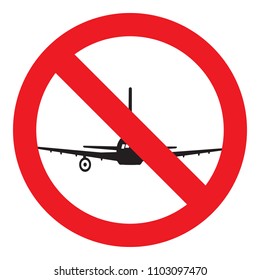 no airplane vector icon