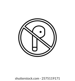 no airpods icon Simple outline illustration