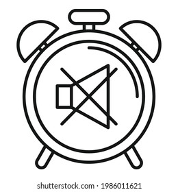 No alarm clock icon. Outline No alarm clock vector icon for web design isolated on white background