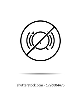 No hay icono de despertador. Línea delgada simple, contorno vector de prohibición del tiempo, prohibición, embargo, interdicción, íconos de prohibición para ui y ux, sitio web o aplicación móvil