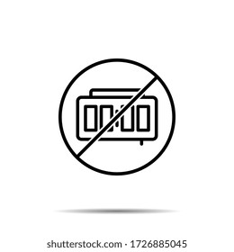 No hay icono de despertador. Línea delgada simple, contorno vector de prohibición del tiempo, prohibición, embargo, interdicción, íconos de prohibición para ui y ux, sitio web o aplicación móvil
