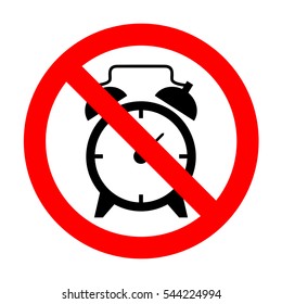 No Alarm clock sign. 