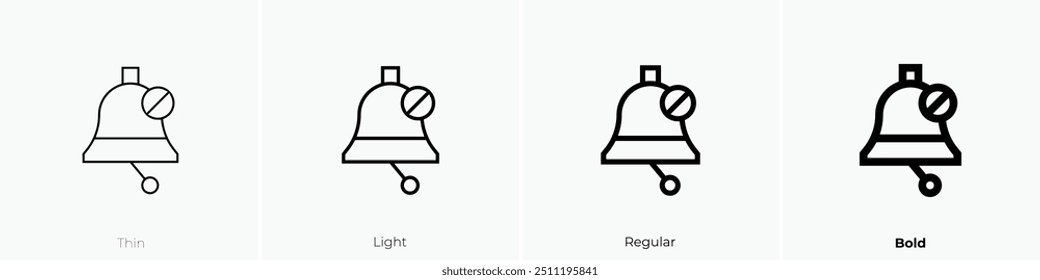 No hay icono de alarma. Diseño de estilo delgado, ligero, regular y audaz aislado sobre fondo blanco
