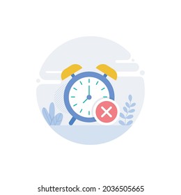 No hay ilustración del estilo de icono conceptual plano del vector de alarma. Archivo EPS 10 