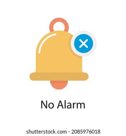 Keine Alarm-Vektorgrafik Flaches Design-Illustration. Web- und Mobile-Anwendungssymbol auf weißem Hintergrund EPS10-Datei
