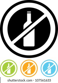 No Alcohol Addiction - Vector Icon Isolated