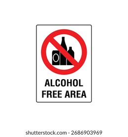 Kein Alkohol erlaubt im Bereich Verbotenes Symbol Zeichen Vektorgrafik für den öffentlichen Verbrauch Beschränkung Label