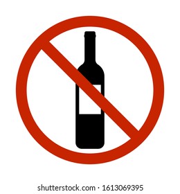 no alcohol allowed drinking prohibited sign vector illustration