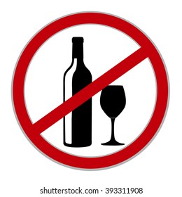 No alcohol allowed sign, vector illustration