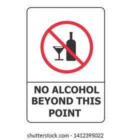 No Alcohol Beyond This Point Safety Sign.