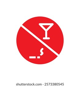 No alcohol and cigarettes icon web design in vector