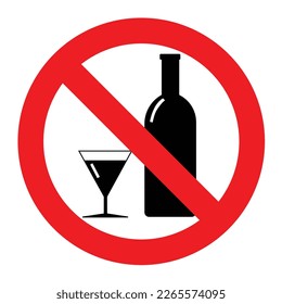 No alcohol do not drink alcohol sign