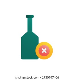 No Alcohol, No Drink, Fasting Flat Icon Logo Illustration Vector Isolated. Ramadan and Muslim Icon-Set. Suitable for Web Design, Logo, App, and Upscale Your Business.