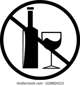 No alcohol drink icon isolated on white background, warning label vector eps 10. Trendy outline vector of Ramadan icons for ui and ux, website or mobile application.
