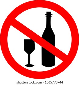no alcohol drink sign. logo element. No drinking sign, No alcohol sign, isolated on white background