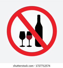 No alcohol drink sign on white background.no drink.prohibits sign vector.vector illustration.