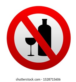 no, alcohol, drink, sign. vector icon.