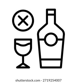 Ilustración vectorial de bebida sin alcohol, icono de estilo de línea.