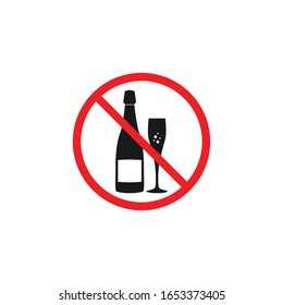 No alcohol, drink, wine vector icon