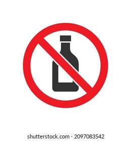 No alcohol or no drinking glyph icon